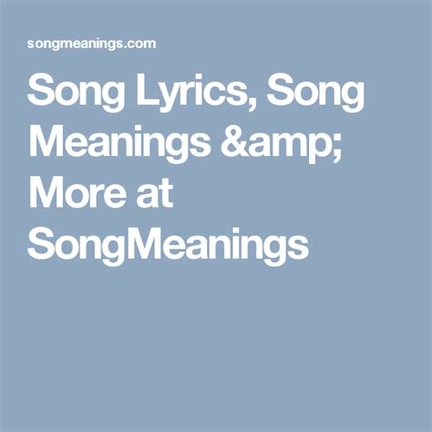 Song meaninga